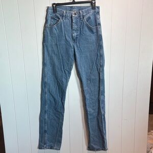 Rustler denim jeans long 34 length medium wash all cotton 30 x 34